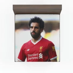 Mohamed Salah Confident Soccer Player Fitted Sheet