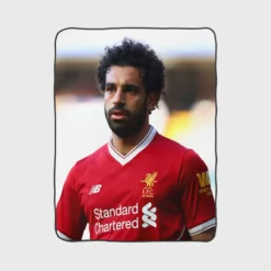 Mohamed Salah Confident Soccer Player Fleece Blanket 1