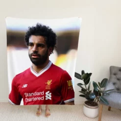 Mohamed Salah Confident Soccer Player Fleece Blanket