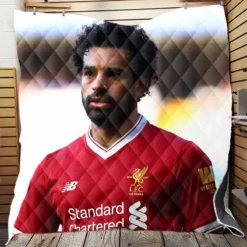 Mohamed Salah Confident Soccer Player Quilt Blanket