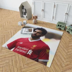 Mohamed Salah Confident Soccer Player Rug 1