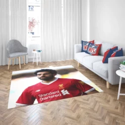 Mohamed Salah Confident Soccer Player Rug 2