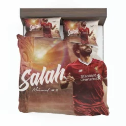 Mohamed Salah Encouraging Liverpool Footballer Bedding Set 1