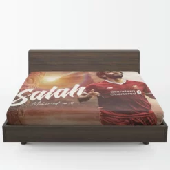 Mohamed Salah Encouraging Liverpool Footballer Fitted Sheet 1