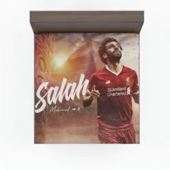 Mohamed Salah Encouraging Liverpool Footballer Fitted Sheet