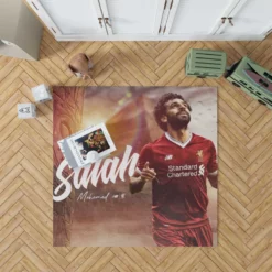 Mohamed Salah Encouraging Liverpool Footballer Rug