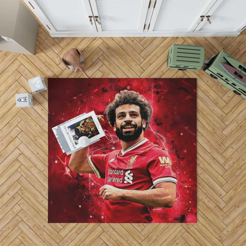 Mohamed Salah Ethical Football Player Rug