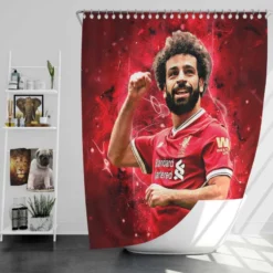 Mohamed Salah Ethical Football Player Shower Curtain