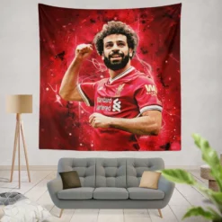 Mohamed Salah Ethical Football Player Tapestry