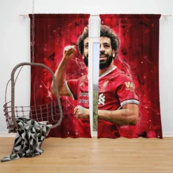 Mohamed Salah Ethical Football Player Window Curtain