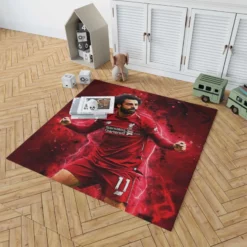 Mohamed Salah Extraordinary Football Player Rug 1