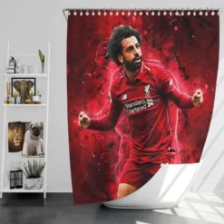 Mohamed Salah Extraordinary Football Player Shower Curtain