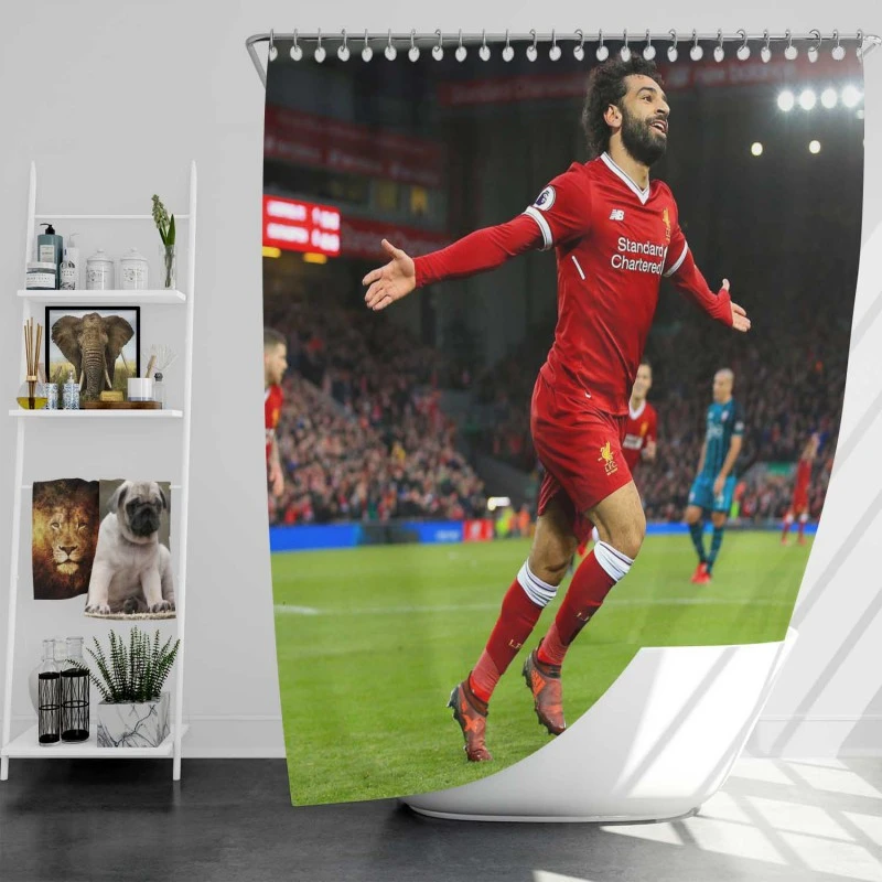 Mohamed Salah FIFA Club World Cup Football Player Shower Curtain