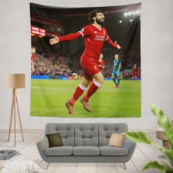 Mohamed Salah FIFA Club World Cup Football Player Tapestry