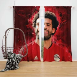 Mohamed Salah FIFA World Cup Footballer Window Curtain