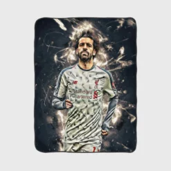 Mohamed Salah Ghaly Euphoric Footballer Player Fleece Blanket 1