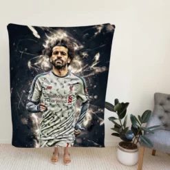 Mohamed Salah Ghaly Euphoric Footballer Player Fleece Blanket