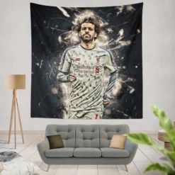 Mohamed Salah Ghaly Euphoric Footballer Player Tapestry