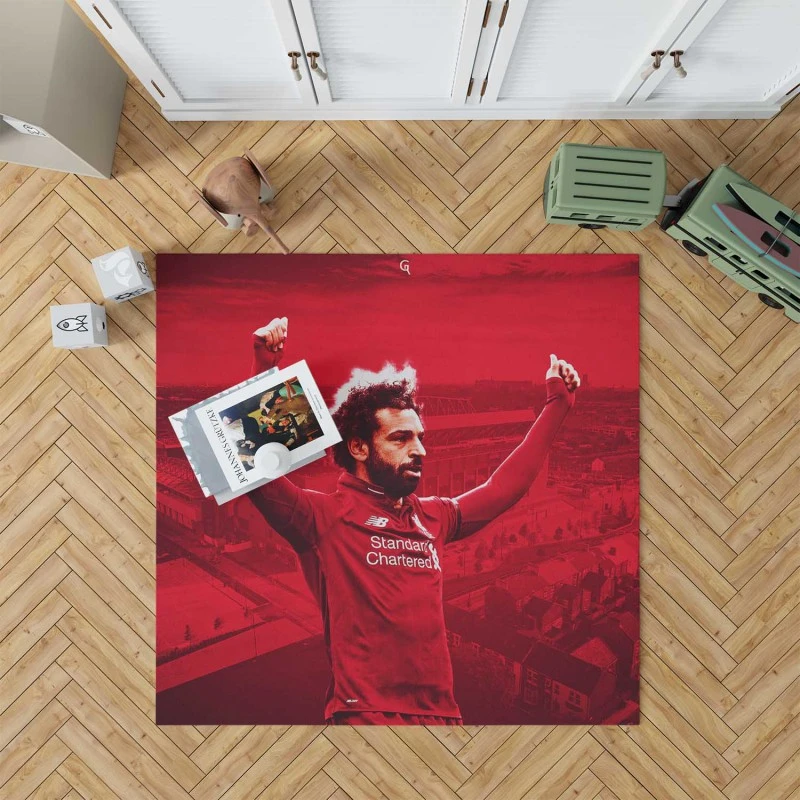 Mohamed Salah Liverpool Soccer Player Rug