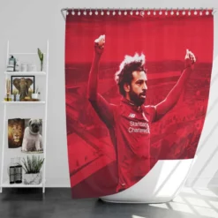 Mohamed Salah Liverpool Soccer Player Shower Curtain