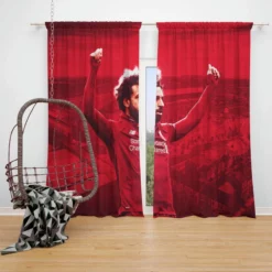 Mohamed Salah Liverpool Soccer Player Window Curtain