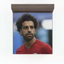 Mohamed Salah Spirited Soccer Player Fitted Sheet