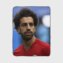 Mohamed Salah Spirited Soccer Player Fleece Blanket 1