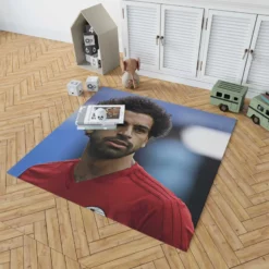 Mohamed Salah Spirited Soccer Player Rug 1