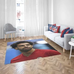 Mohamed Salah Spirited Soccer Player Rug 2