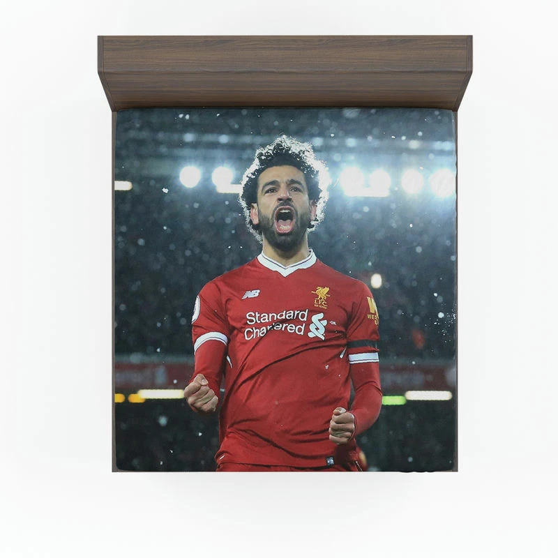 Mohamed Salah Sportive Football Player Fitted Sheet