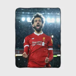 Mohamed Salah Sportive Football Player Fleece Blanket 1