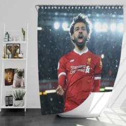 Mohamed Salah Sportive Football Player Shower Curtain