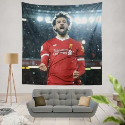 Mohamed Salah Sportive Football Player Tapestry