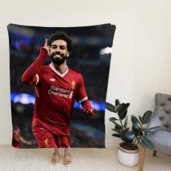 Mohamed Salah Spright Football Player Fleece Blanket