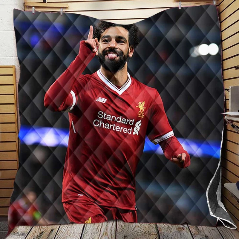 Mohamed Salah Spright Football Player Quilt Blanket