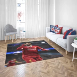 Mohamed Salah Spright Football Player Rug 2