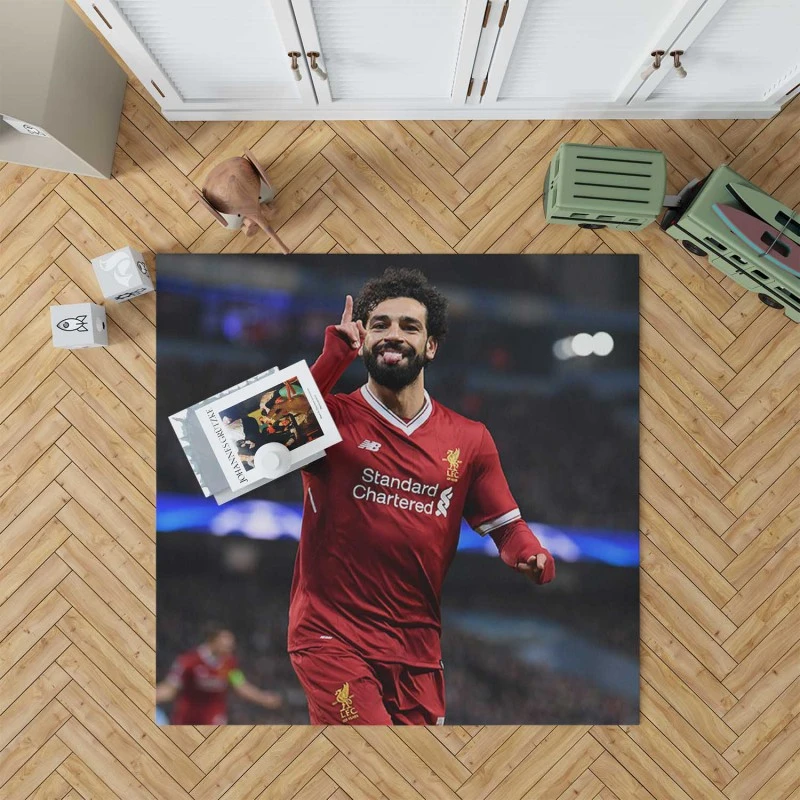 Mohamed Salah Spright Football Player Rug