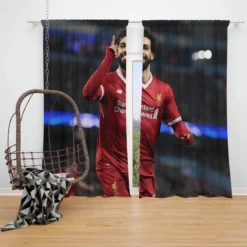 Mohamed Salah Spright Football Player Window Curtain