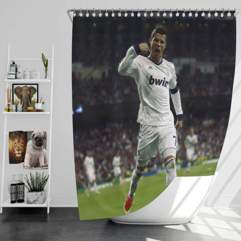 Most Score Real Madrid Player Cristiano Ronaldo Shower Curtain