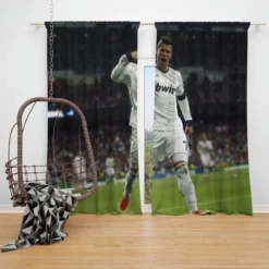 Most Score Real Madrid Player Cristiano Ronaldo Window Curtain