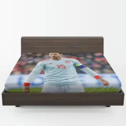 Motivating Soccer Player Sergio Ramos Fitted Sheet 1