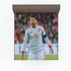 Motivating Soccer Player Sergio Ramos Fitted Sheet