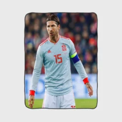 Motivating Soccer Player Sergio Ramos Fleece Blanket 1