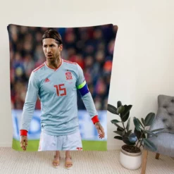 Motivating Soccer Player Sergio Ramos Fleece Blanket