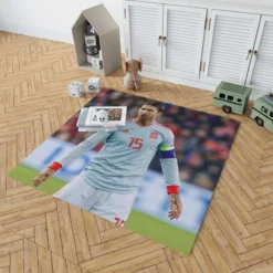 Motivating Soccer Player Sergio Ramos Rug 1