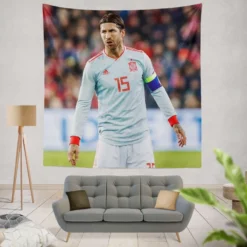 Motivating Soccer Player Sergio Ramos Tapestry