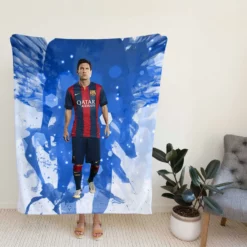 Motivating Sports Player Lionel Messi Fleece Blanket