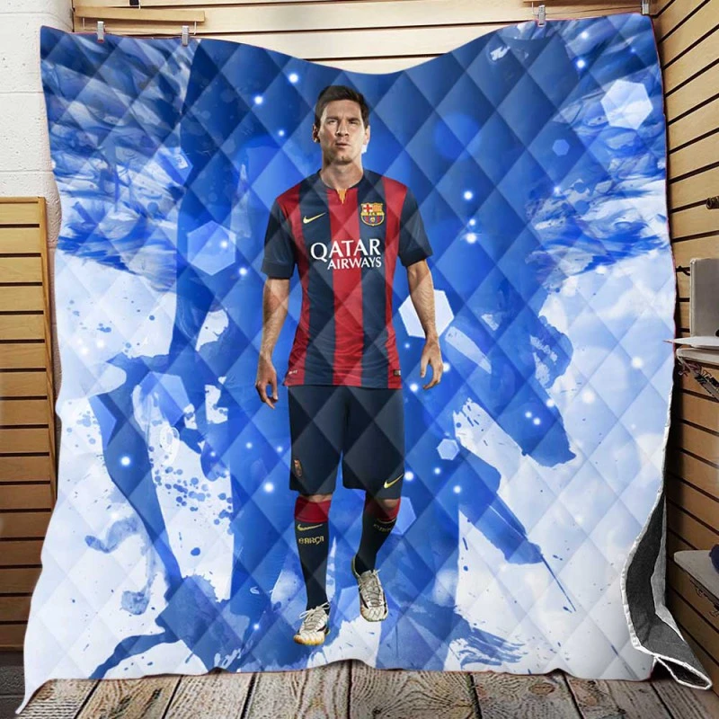 Motivating Sports Player Lionel Messi Quilt Blanket