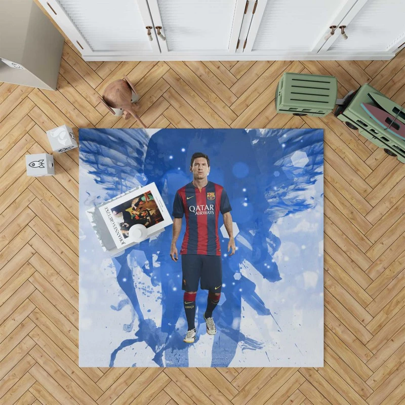 Motivating Sports Player Lionel Messi Rug