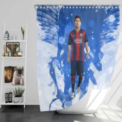 Motivating Sports Player Lionel Messi Shower Curtain